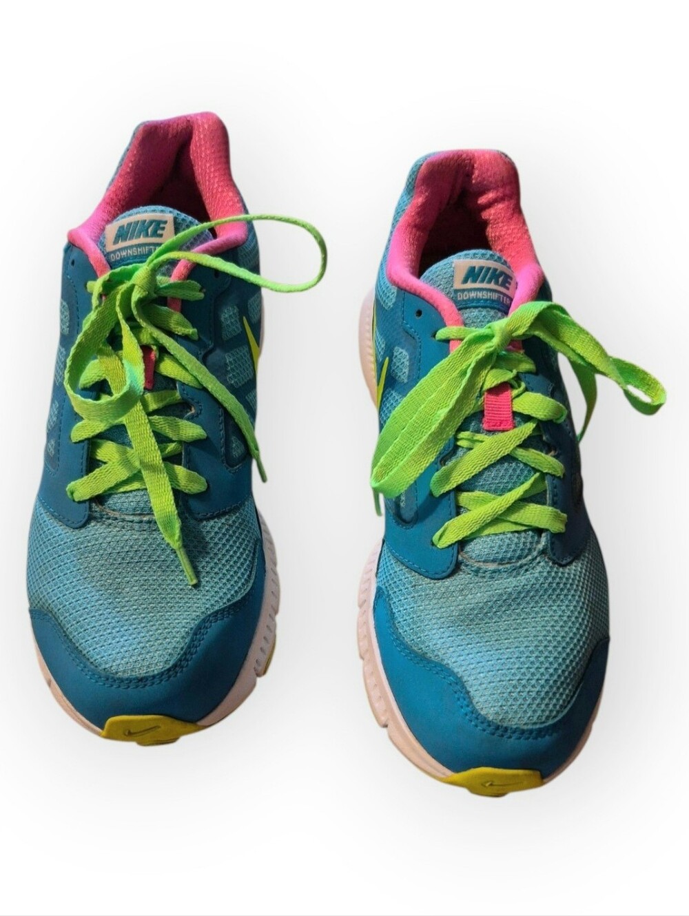 Nike Downshifter 6 Teal, Pink & Neon Green Women's Running Sneakers